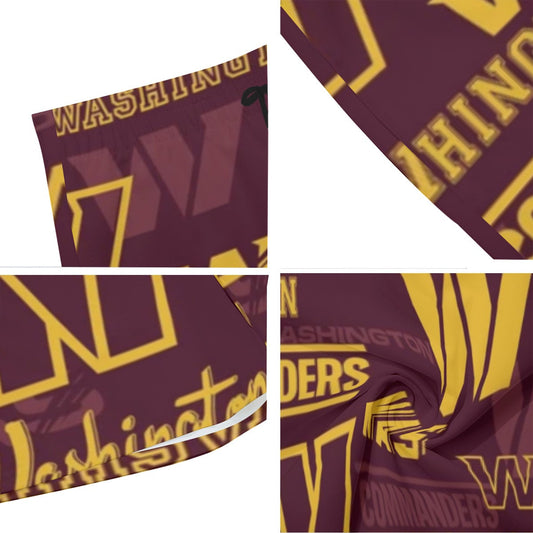 Washington Commanders Men's Beach Shorts With Elastic Waist