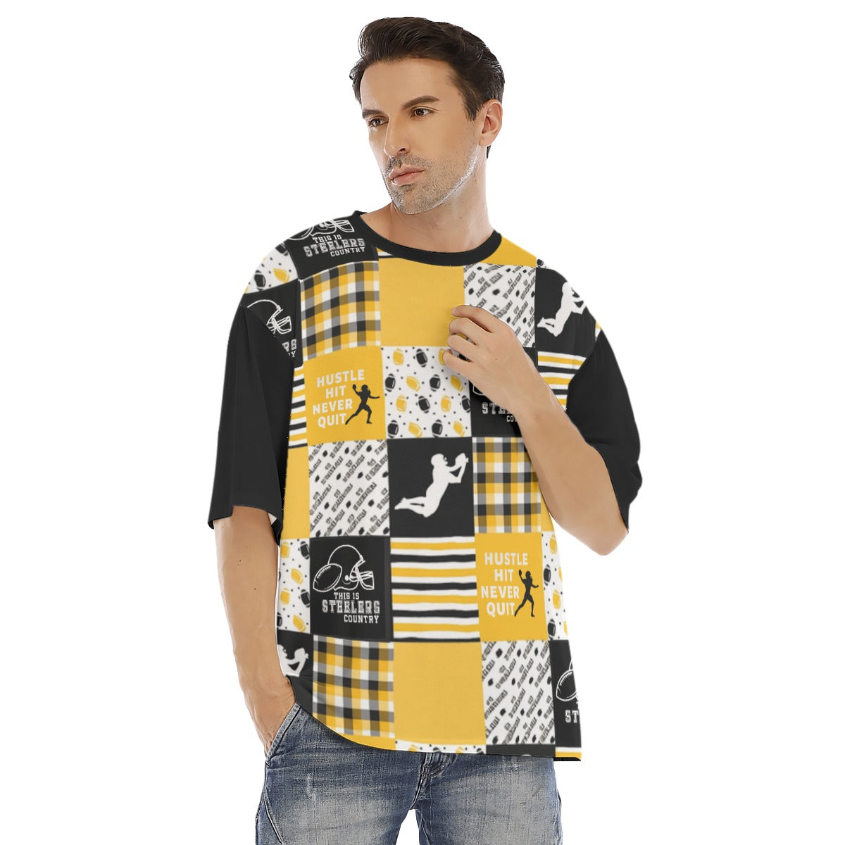 All-Over Print Men's Drop Shoulder T-shirt With Short Sleeve