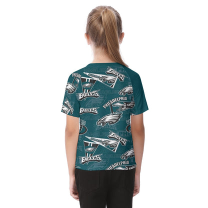 Philadelphia Football Game Day All-Over Print Kid's Raglan Sleeve T-shirt