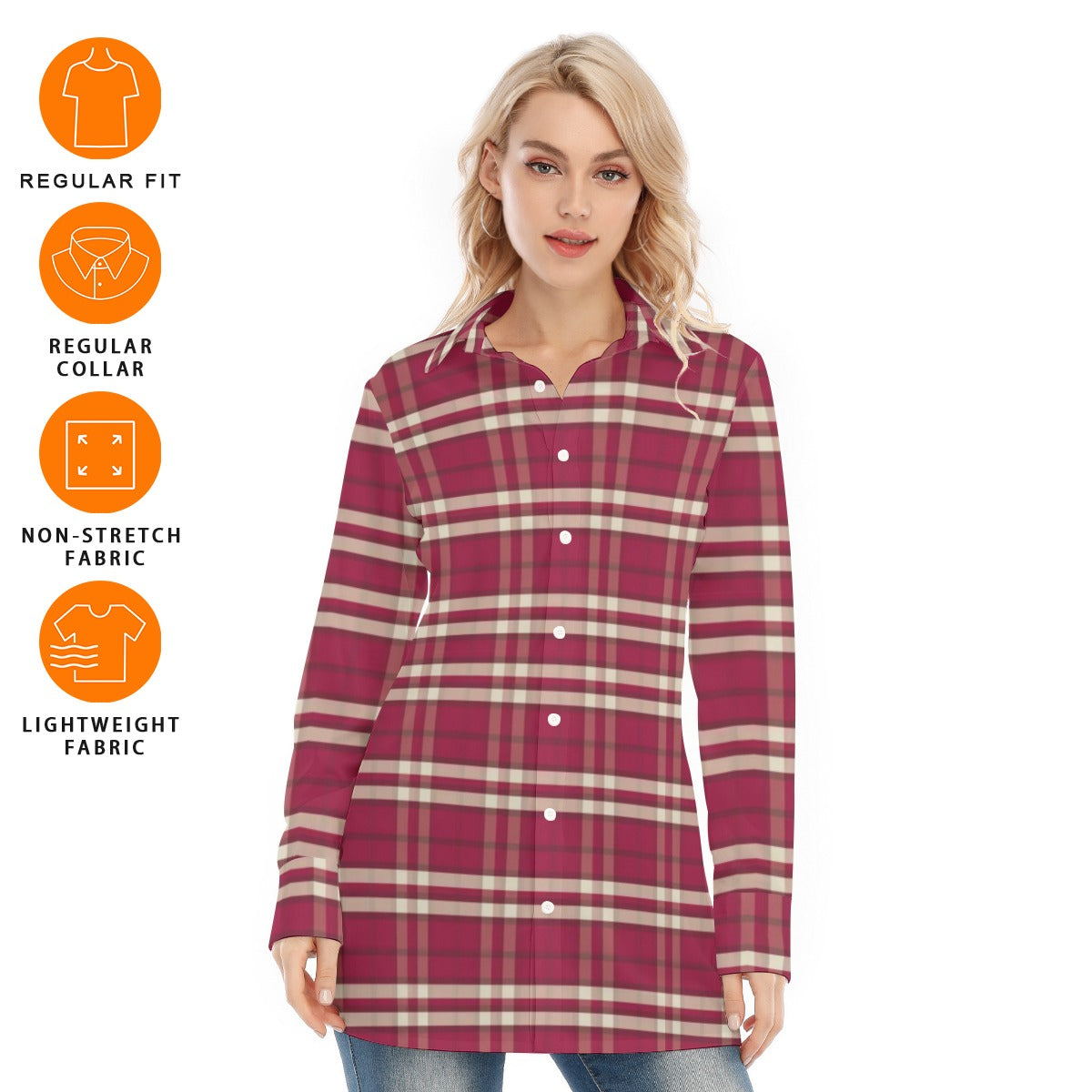 Indiana Tartan Plaid Bloomington Hoosiers Women's Long Shirt