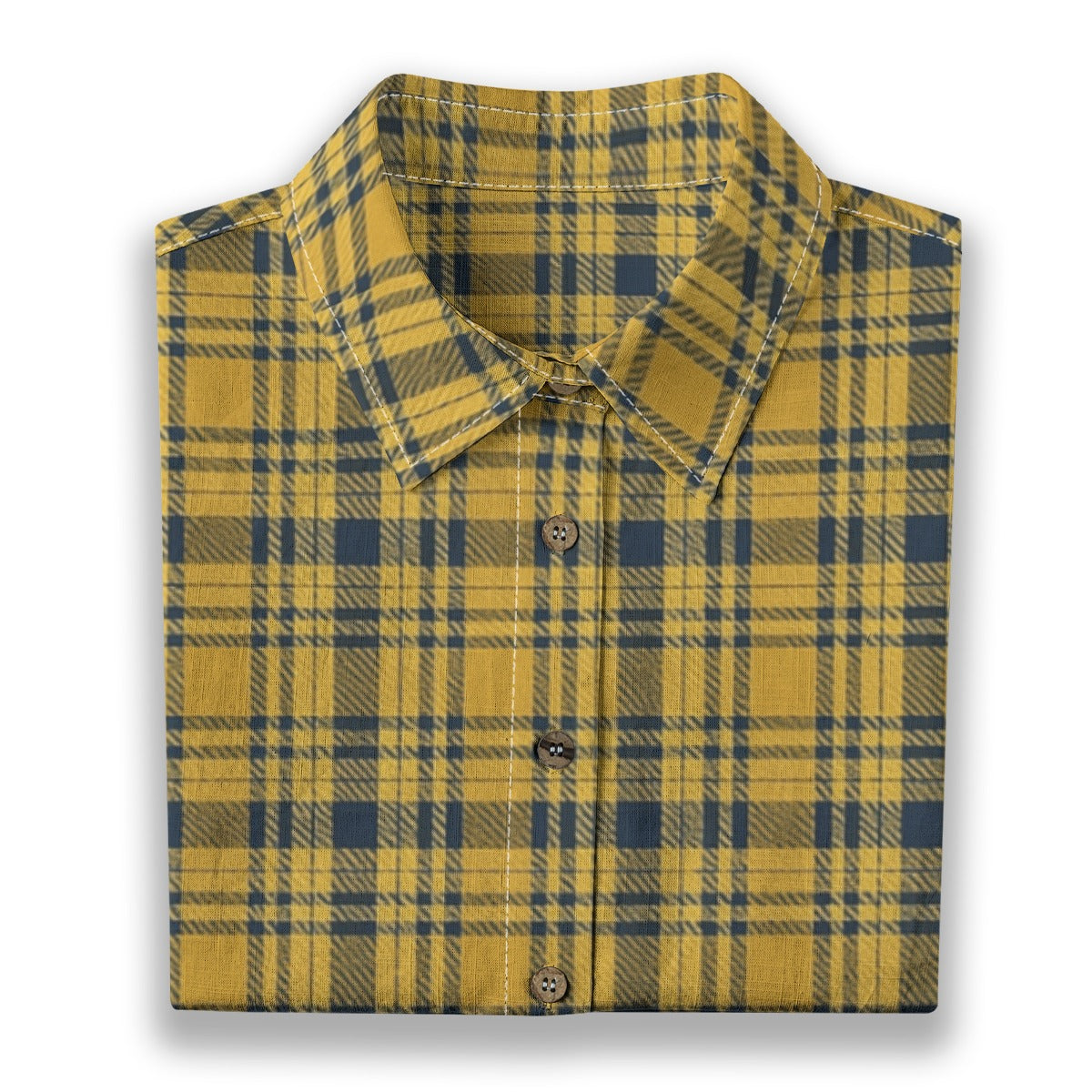 Georgia Yellow Jackets Tartan Plaid  Women's Shirt | 125GSM Cotton