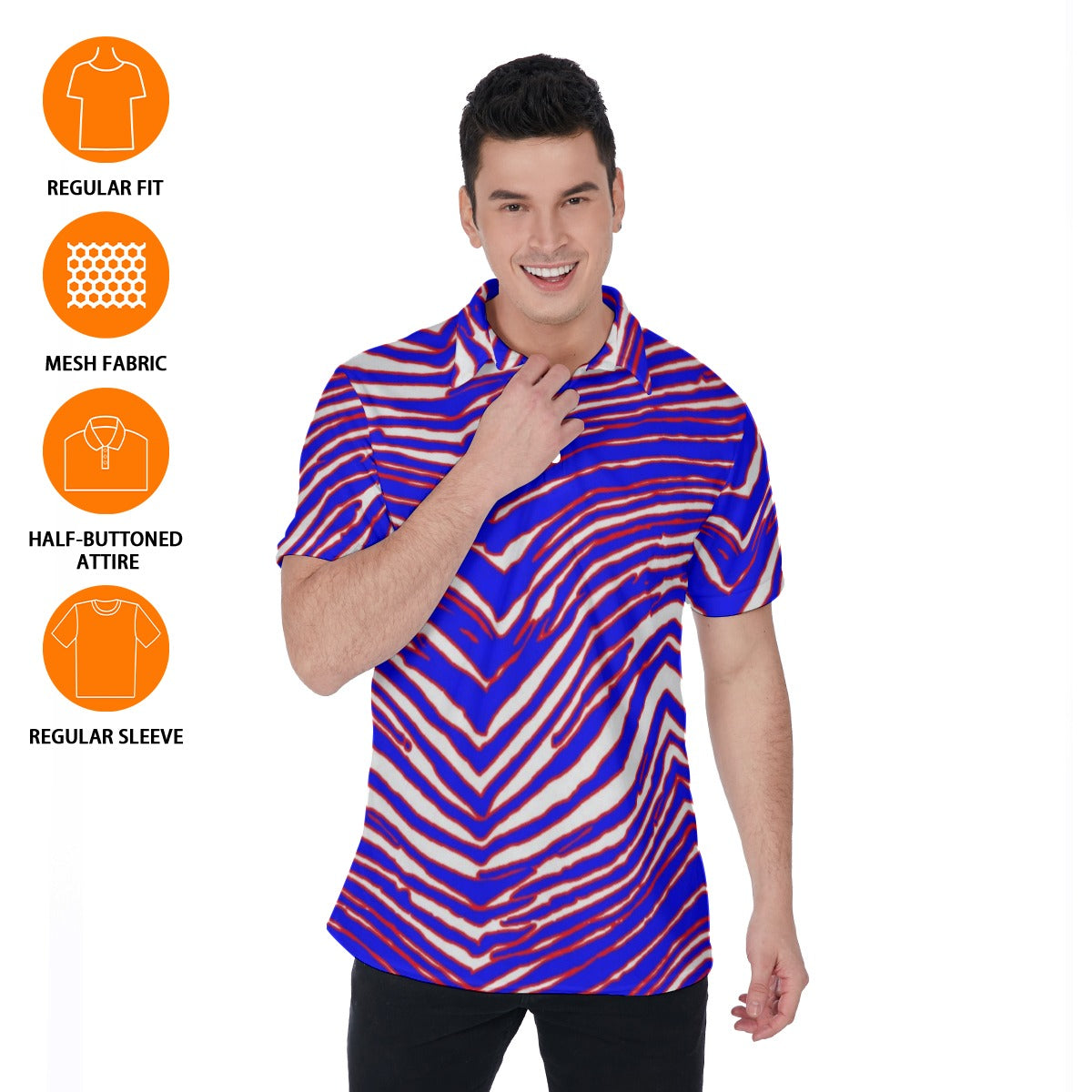 Buffalo Bills Zubaz Men's Polo Shirt
