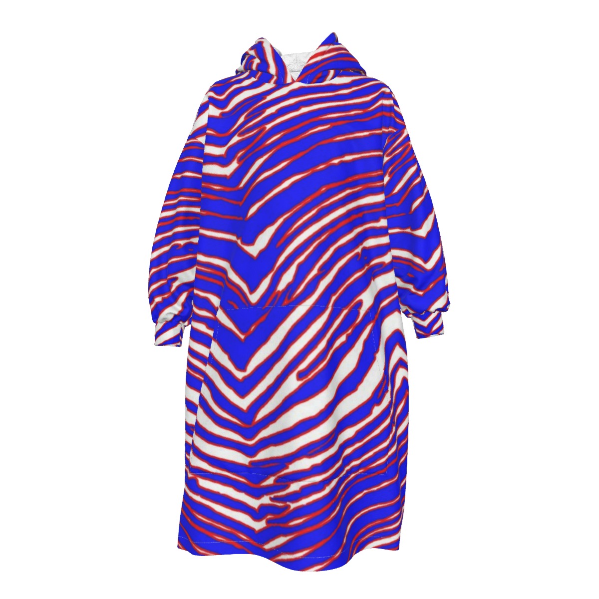 Buffalo Bills Zubaz Kid's Sherpa Fleece Mid-Length Hoodie Blanket
