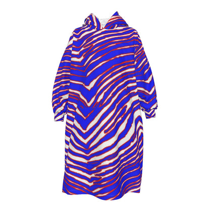 Buffalo Bills Zubaz Kid's Sherpa Fleece Mid-Length Hoodie Blanket