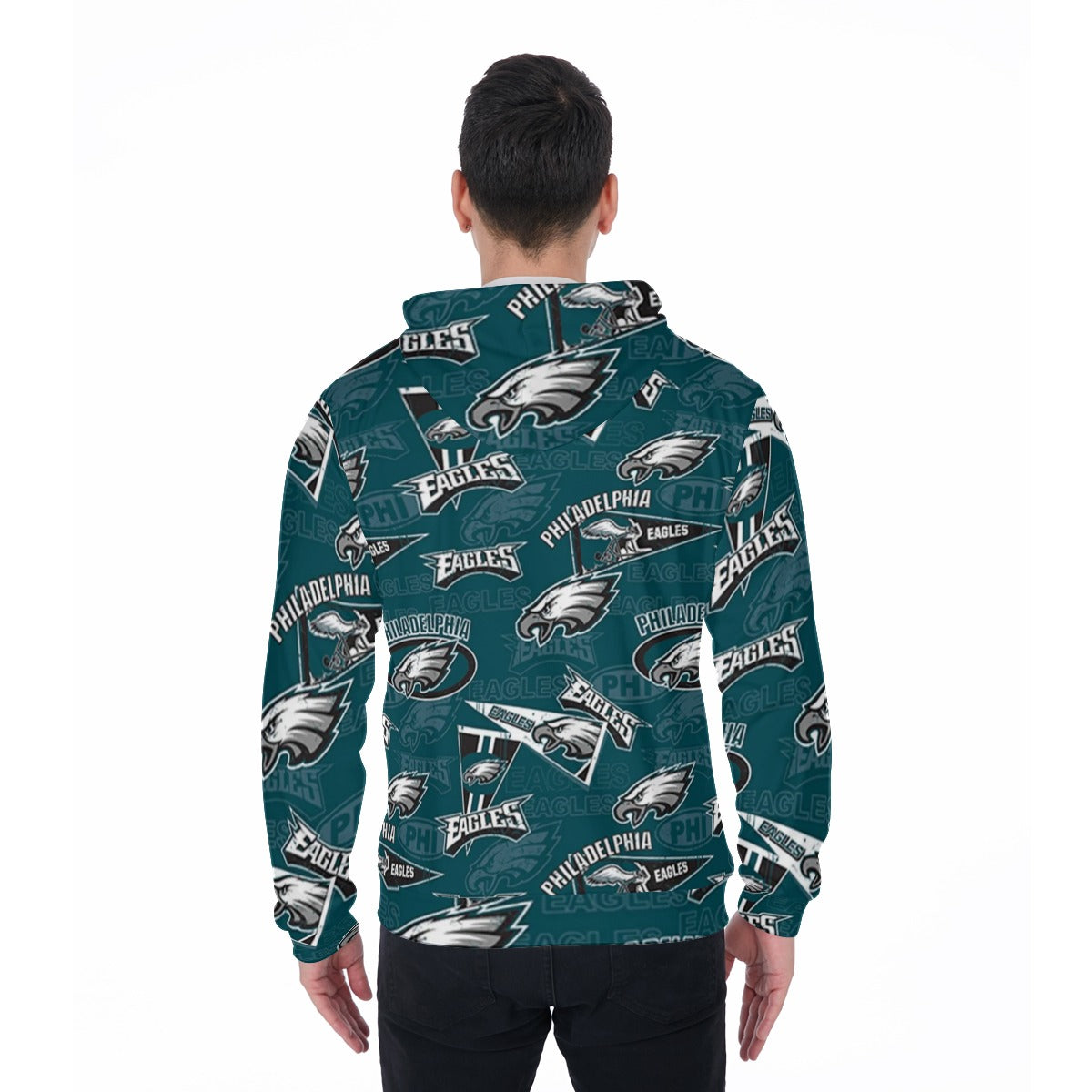 Philadelphia Football Game Day All-Over Print Zip Up Hoodie With Pocket