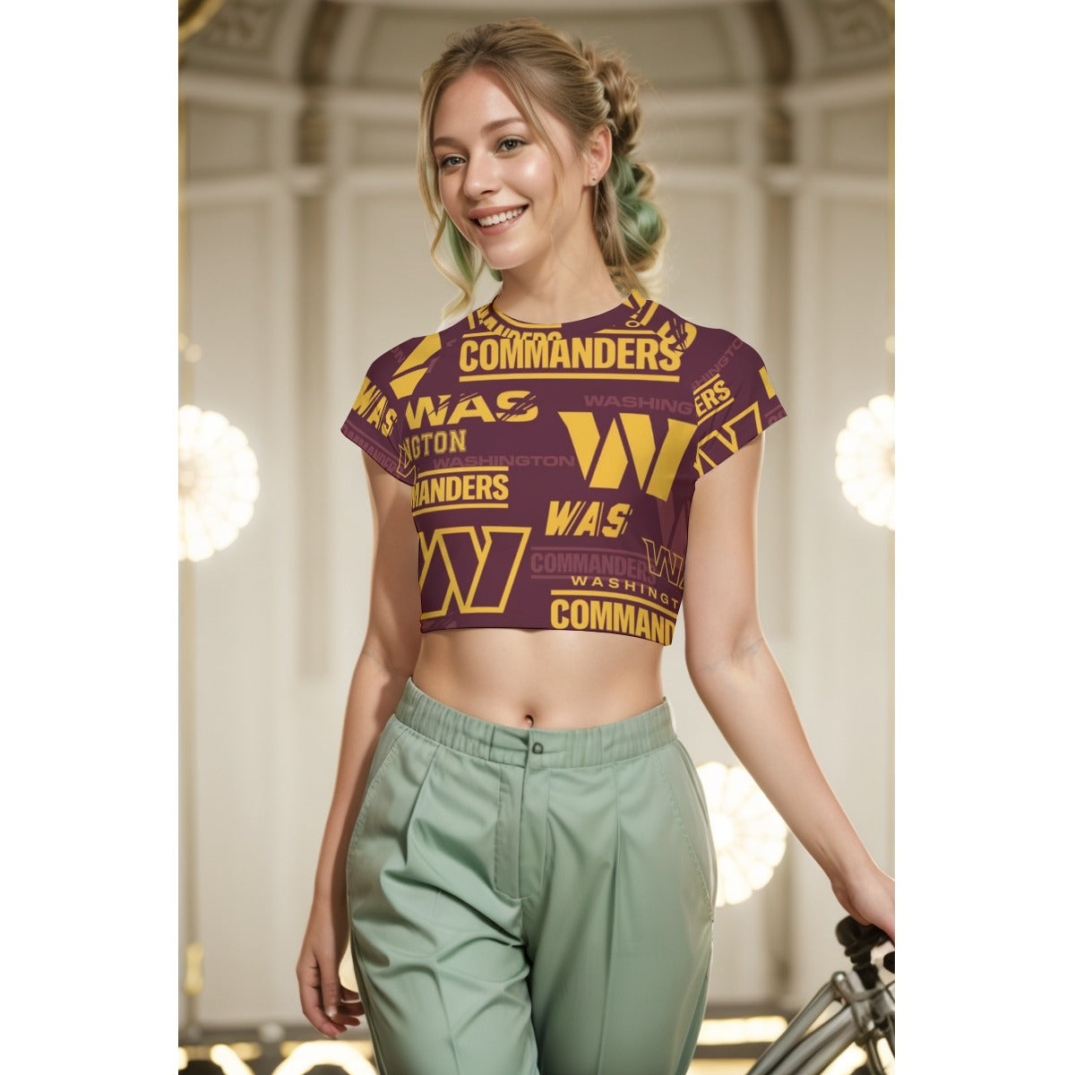 Washington Commanders Women's Raglan Cropped T-shirt