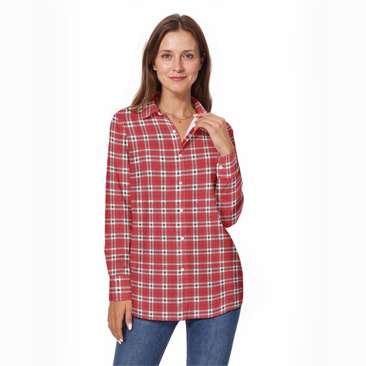 Houston Tartan Plaid Cougars Women's Long Sleeve Shirt