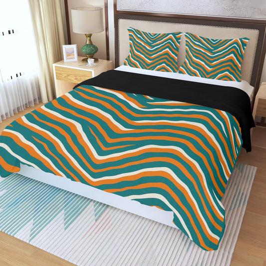Miami Football Game Day Three Piece Duvet Cover Set | Widened
