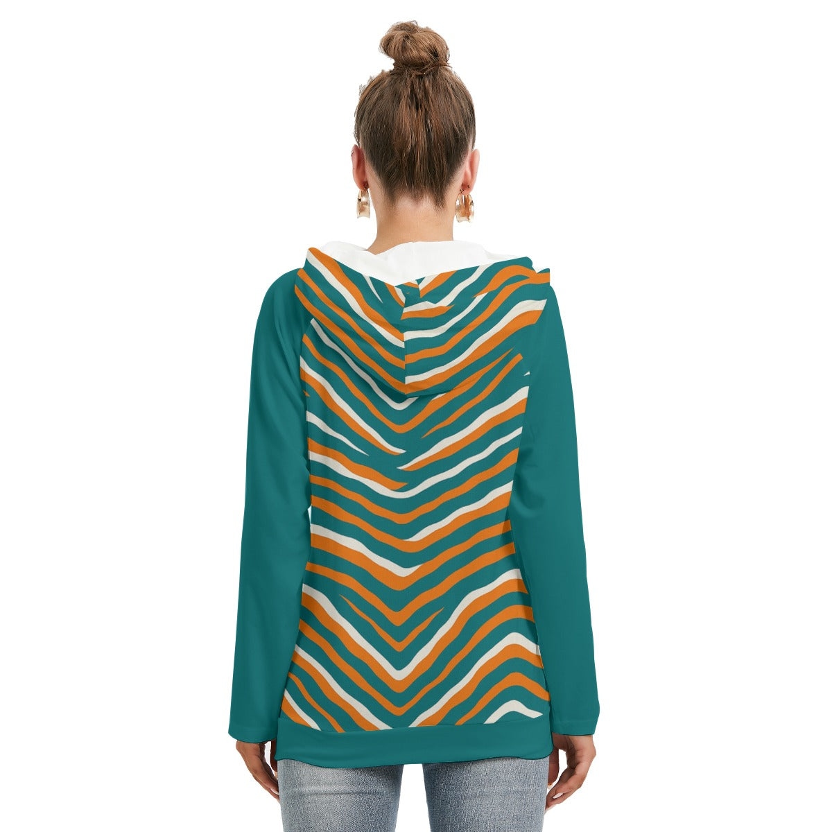 Miami Football Game Day All-Over Print Women's Hoodie With Double Hood