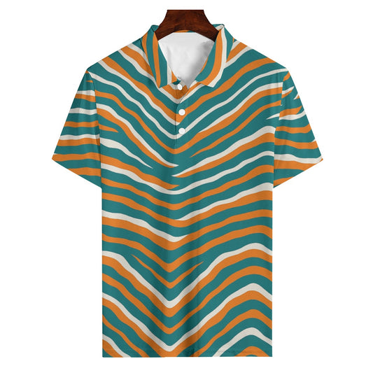 Miami Football Game Day All-Over Print Men's Polo Shirt | 160GSM Waffle