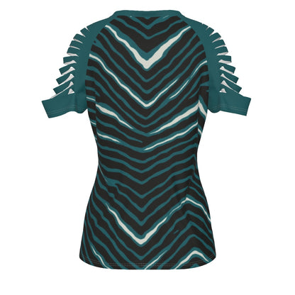 Philadelphia Football Game Day All-Over Print Women's Ripped T-Shirt
