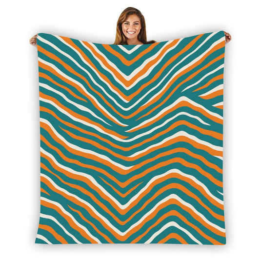 Miami Football Game Day Single-Side Printing Flannel Blanket