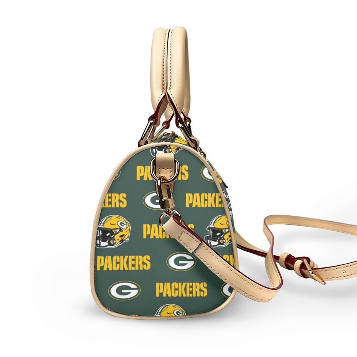 Green Bay Football Game Day Classic Barrel-Shaped PU Leather Handbag