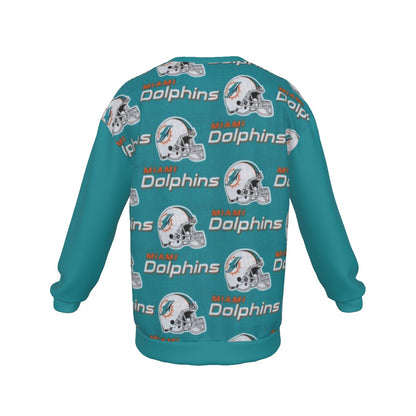 Miami Football Game Day All-Over Print Men's Drop Shoulder Round Neck Long-Sleeved Sweatshirt