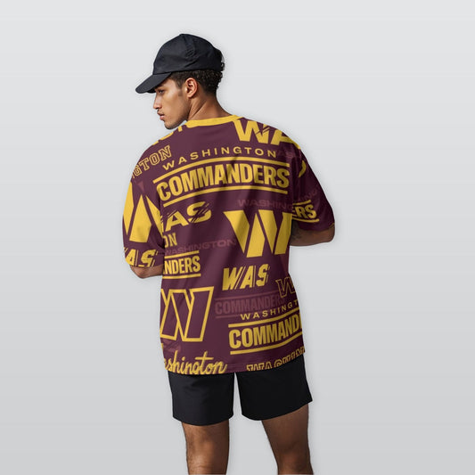 Washington Commanders Men’s  Oversize Crewneck T-Shirt|230GSM Cotton