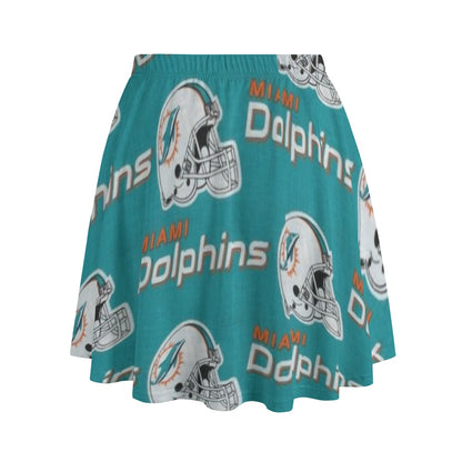 Miami Football Game Day All-Over Print  Women's Bazyrey Skirts With pocket