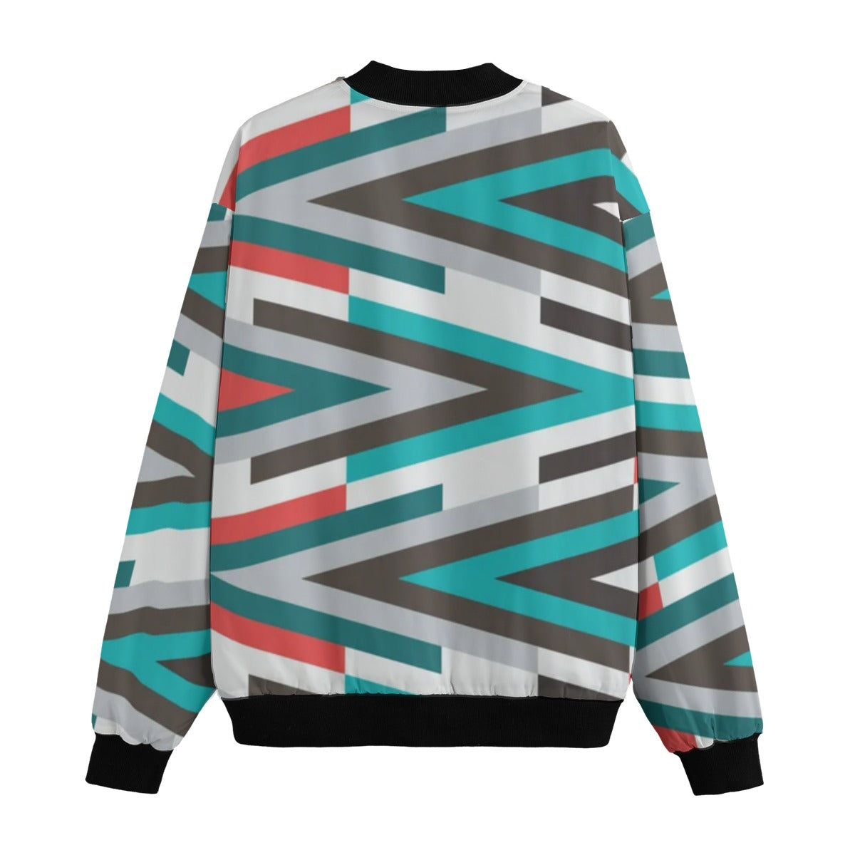 Urban Legend 90s Street Icons Abstract Geometric Pattern Inspired Tribal Fleece Bomber Jacket