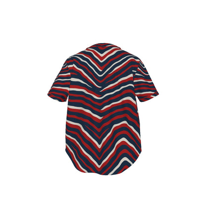 New England Football Game Day All-Over Print Men's Short Sleeve Baseball Jersey With Pinstripes