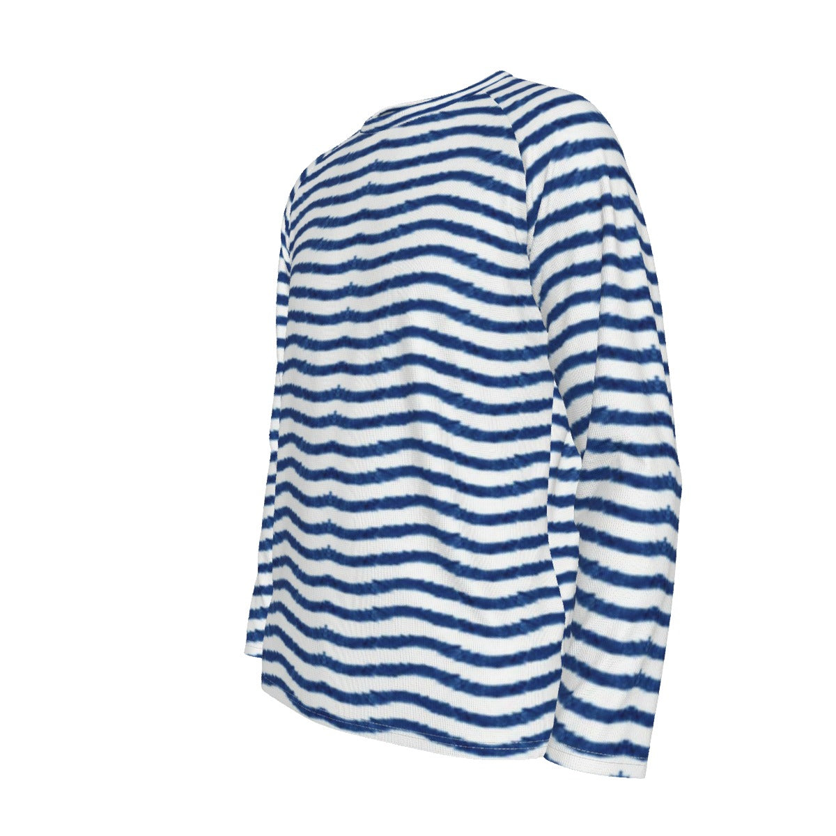 Blue and White Wave Striped Long Sleeve Shirt – Coastal Breeze Collection