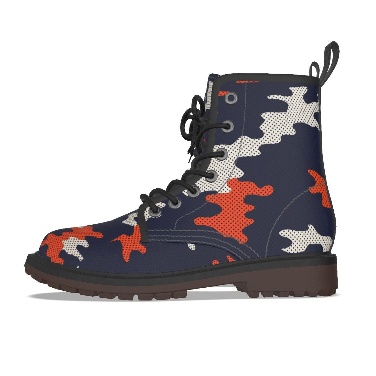Urban Legend Illinois Urbana Orange and Blue Camo Martin Short Boots – Fighting Illini-Inspired Stre
