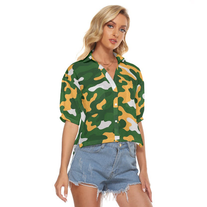 Green Bay Football Game Day All-Over Print Women's V-neck Shirts