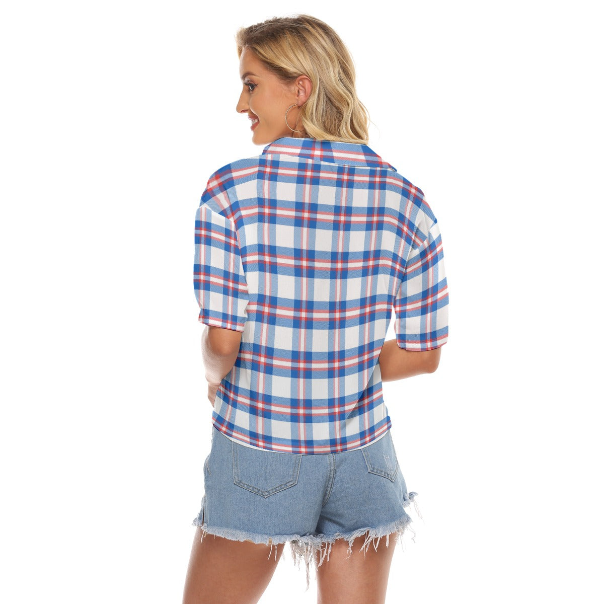 Buffalo Bills Tartan plaid Women's V-neck Shirts