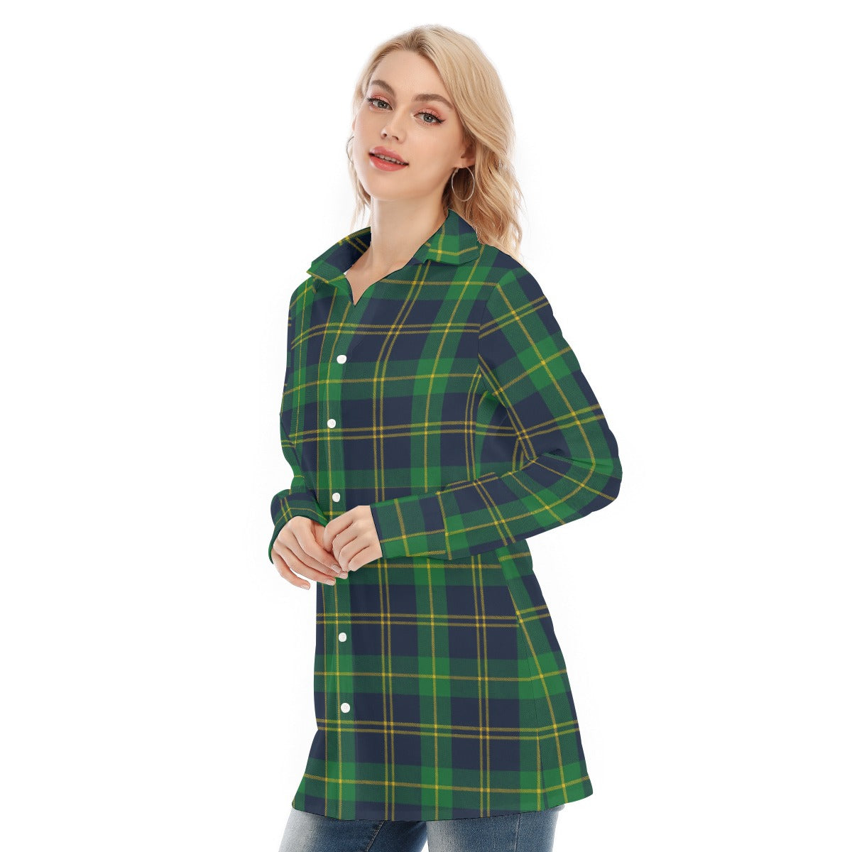 Notre Dame Tartan Plaid Fighting Irish Women's Long Shirt
