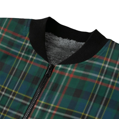 Scott Green – green with blue and black checks tartan Fleece Bomber Jacket