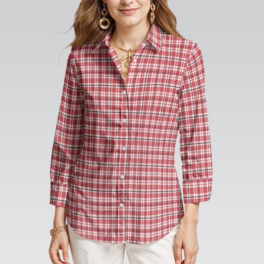 Georgia - Bulldogs Tartan Plaid  Women's 3/4 Sleeve Shirt