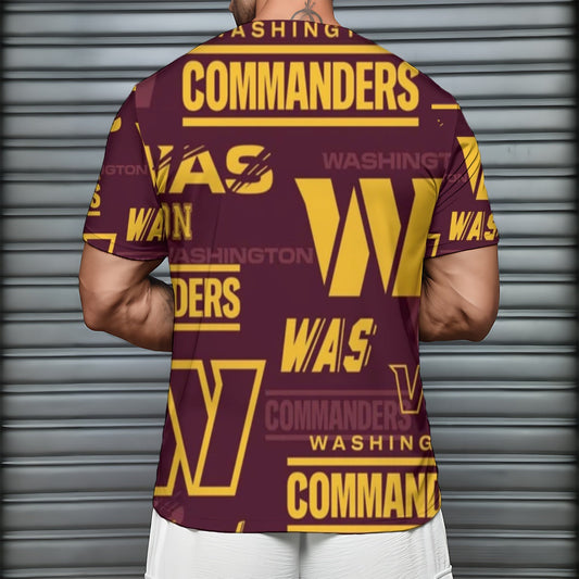 Washington Commanders Men's Short Sleeve T-Shirt With Sports Collar