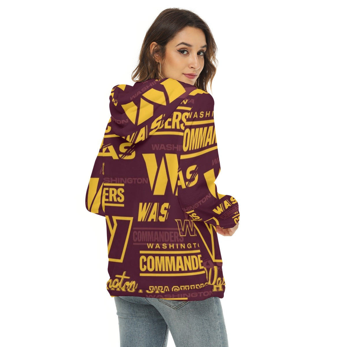 Washington Commanders Women's Borg Fleece Hoodie With Half Zip