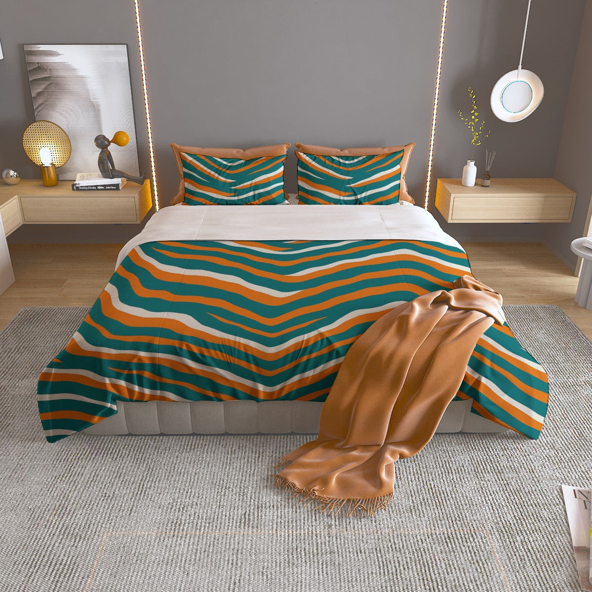 Miami Football Game Day Bedding Set | 125（gsm）