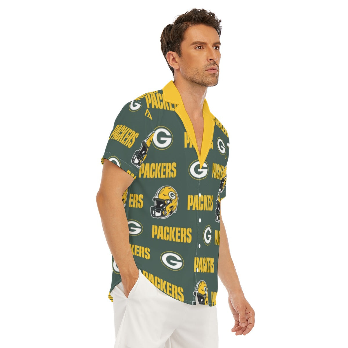 Green Bay Football Game Day All-Over Print Men's Deep V-neck Short Sleeve T-shirt