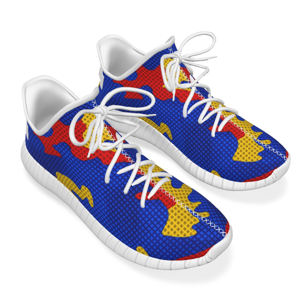 Urban Legend Kansas Jayhawks Blue Red White Camo Coconut Sneakers Shoes