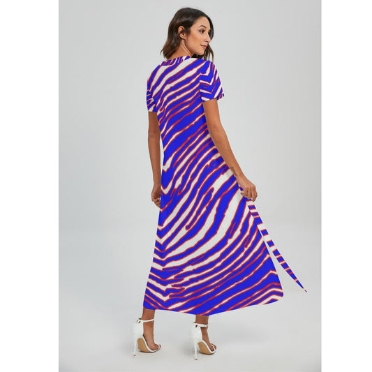 Buffalo Bills Zubaz Women's V-neck Dress With Side Slit