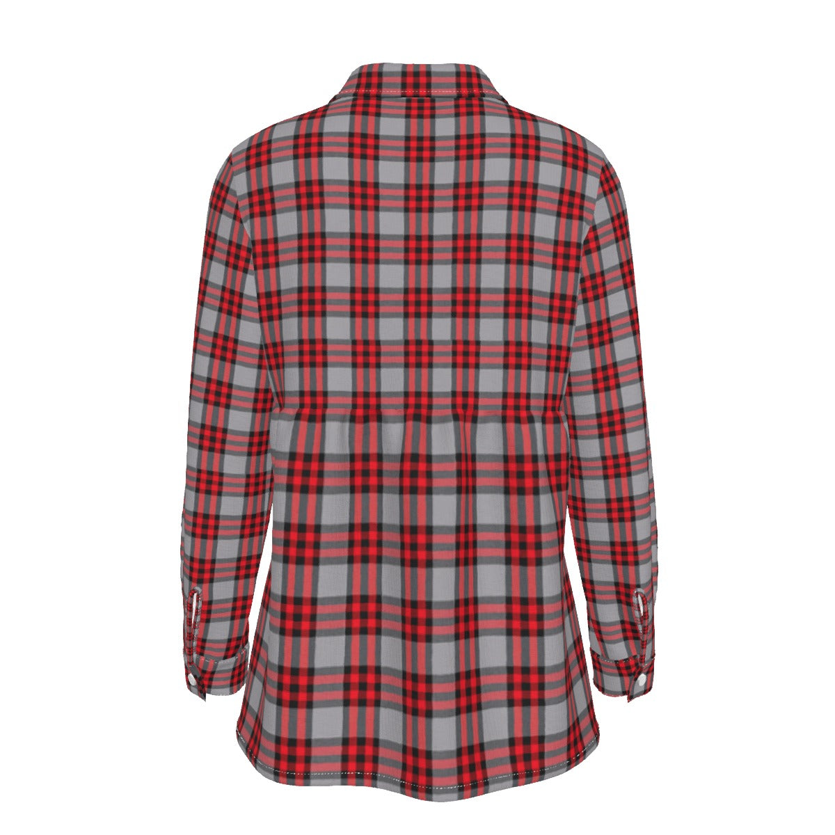 Ohio State Tartan Plaid Buckeyes Women's Elastic-Back Shirt