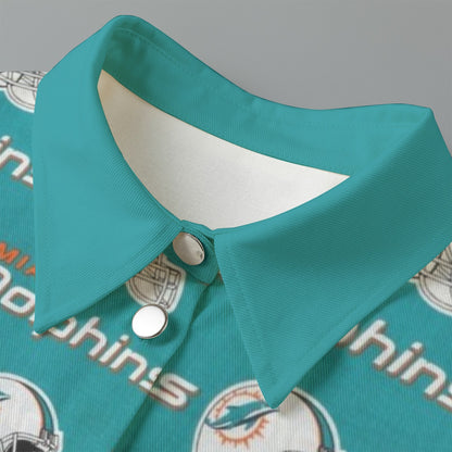 Miami Football Game Day All-Over Print Women's Cropped Jacket | 245GSM Cotton