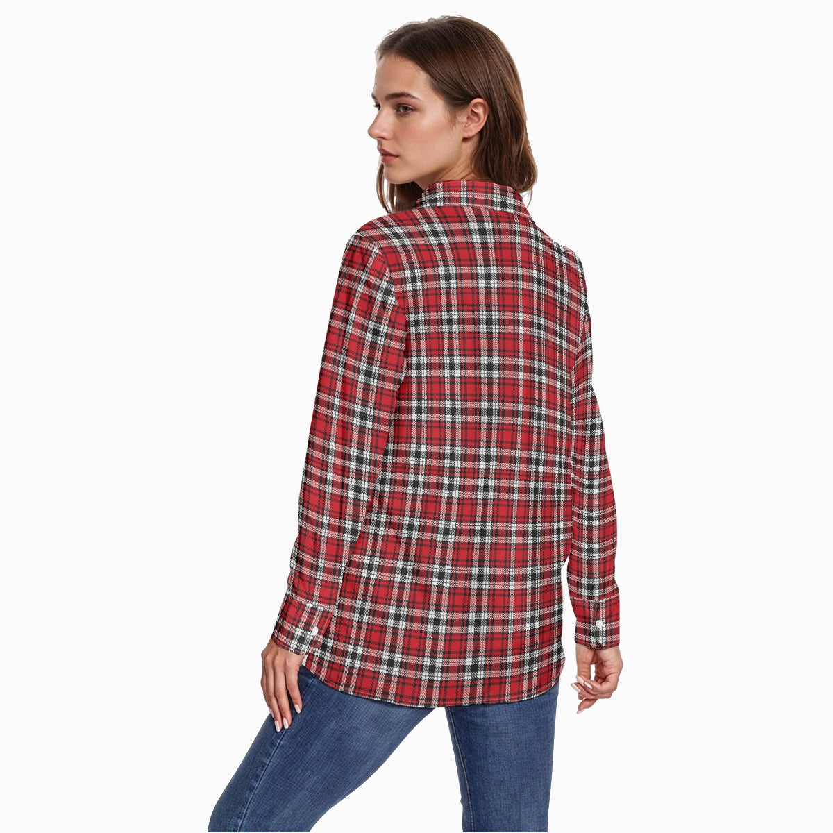 Louisville Tartan Plaid Cardinals Women's Comfort Shirt With Button|125GSM Cotton