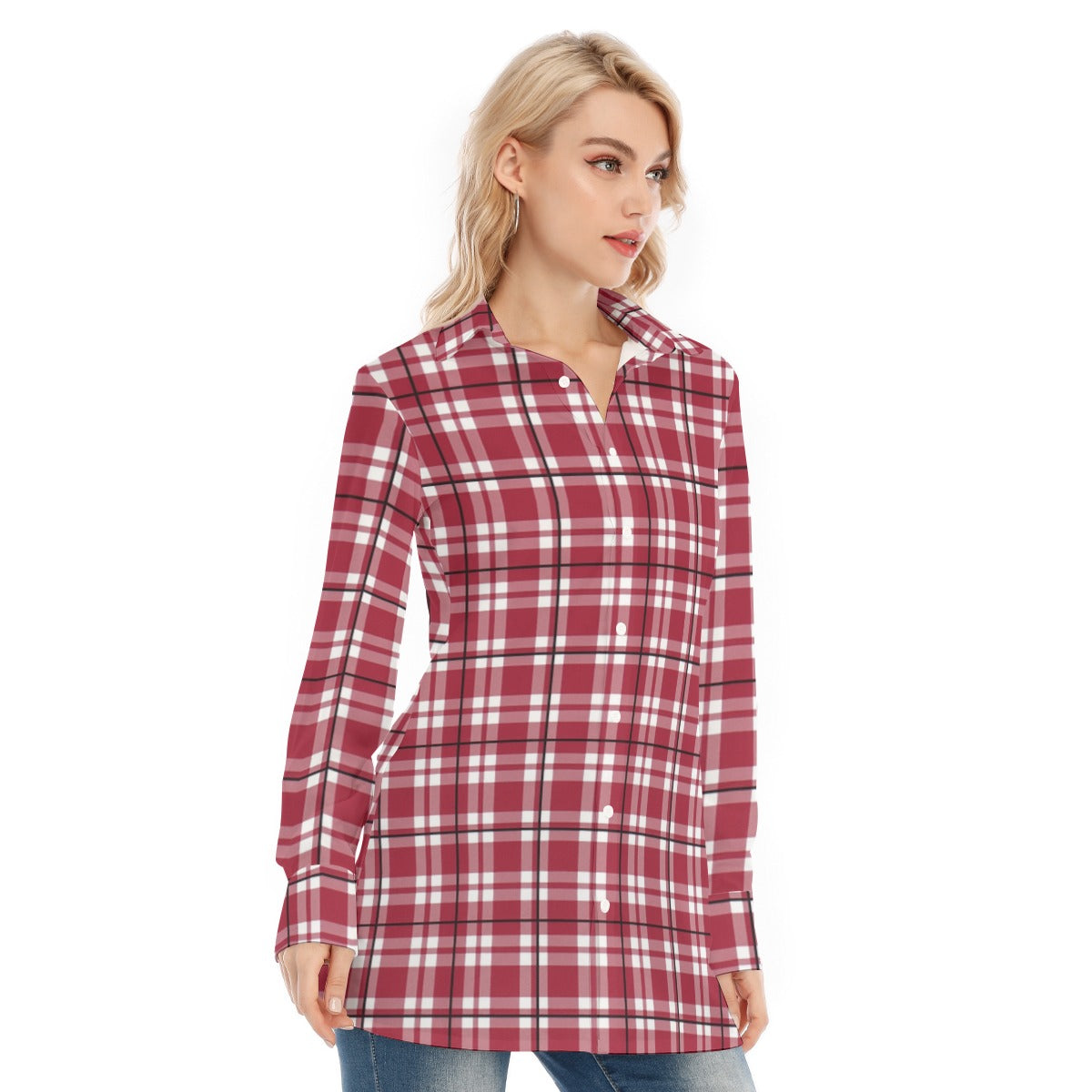 Alabama - Crimson Tide tartan plaid  Women's Long Shirt