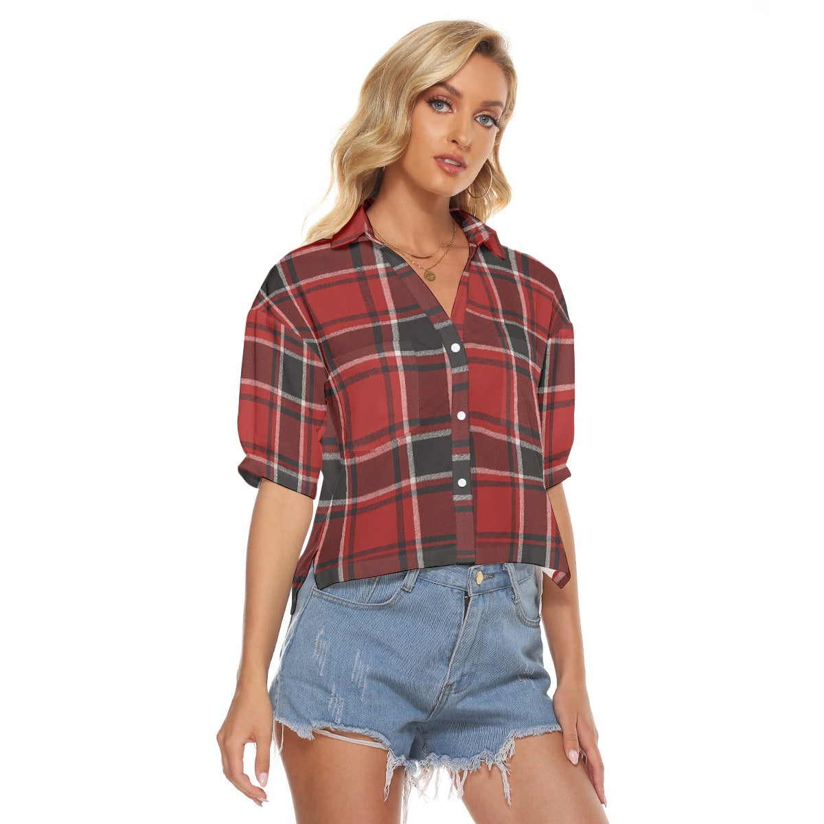 Urban Legend Ohio State Buckeyes Tartan Plaid Women's V-Neck Shirt – Scarlet and Gray College Street