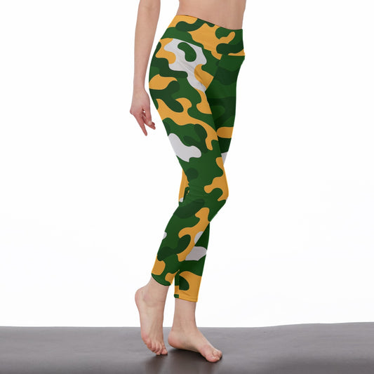Green Bay Football Game Day All-Over Print Women's High Waist Leggings | Side Stitch Closure