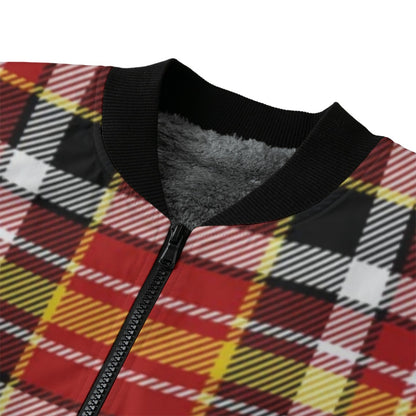 Royal Stewart the red classic tartan Fleece Bomber Jacket