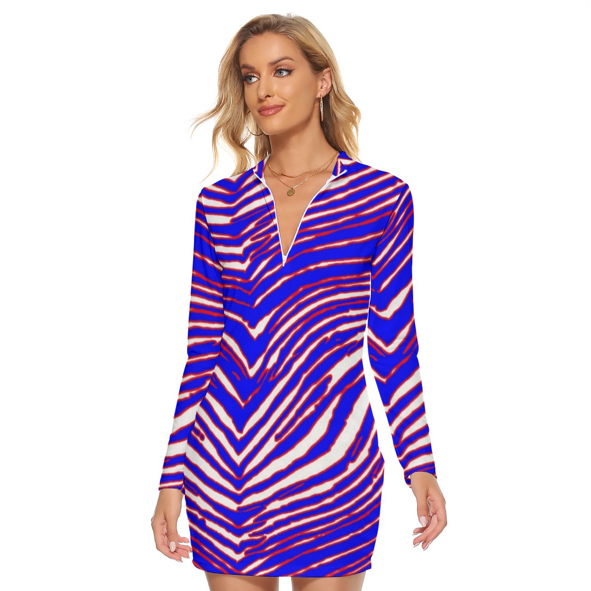 Buffalo Bills Zubaz Women's Zip Front Tight Dress