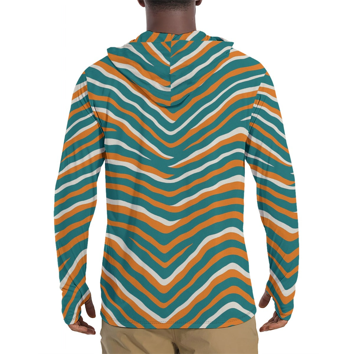 Miami Football Game Day All-Over Print Men's Sunscreen  Sports Hoodie With Thumb Holes