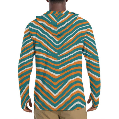 Miami Football Game Day All-Over Print Men's Sunscreen  Sports Hoodie With Thumb Holes