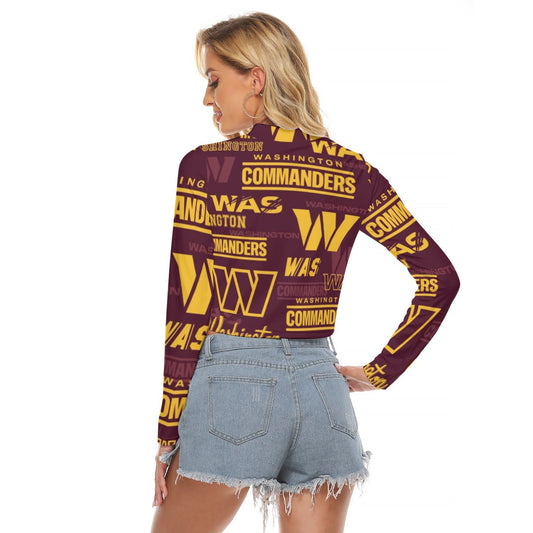 Washington Commanders Women's Hollow Chest Keyhole Tight Crop Top