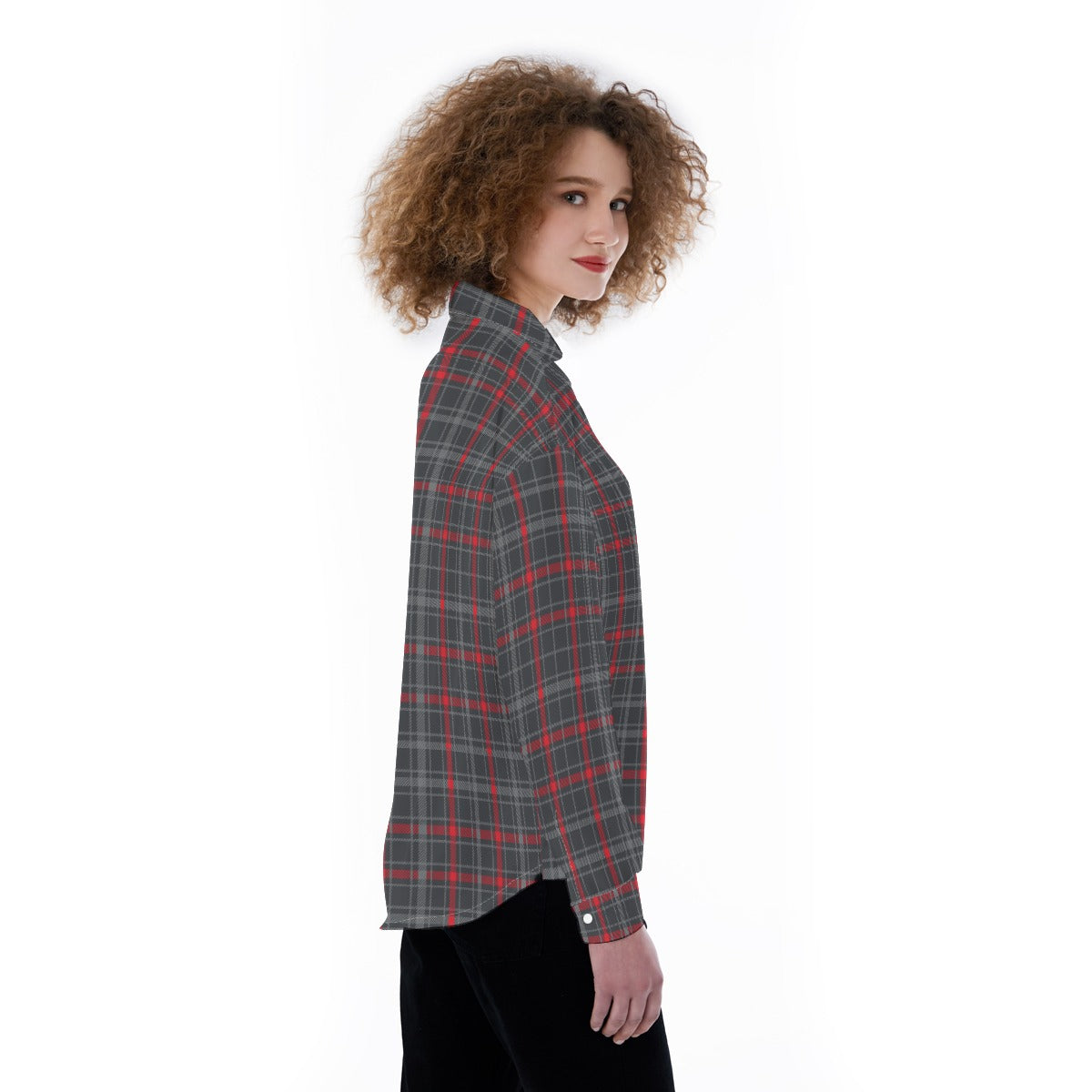 New Mexico Tartan Plaid Lobos Women's Satin Shirt