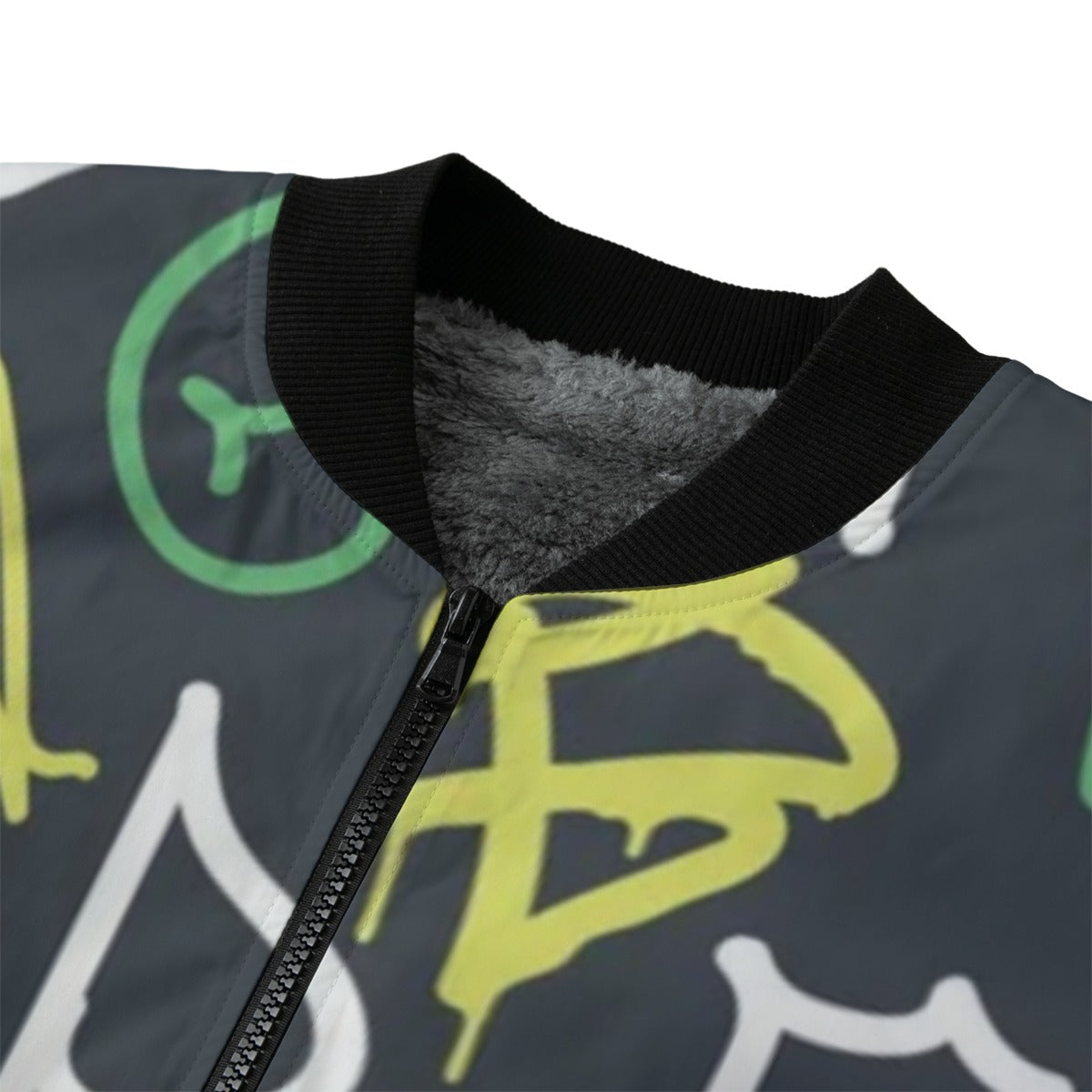 Urban Legend 90s Street Icons  Hand-Drawn Graffiti Abstract Fleece Bomber Jacket