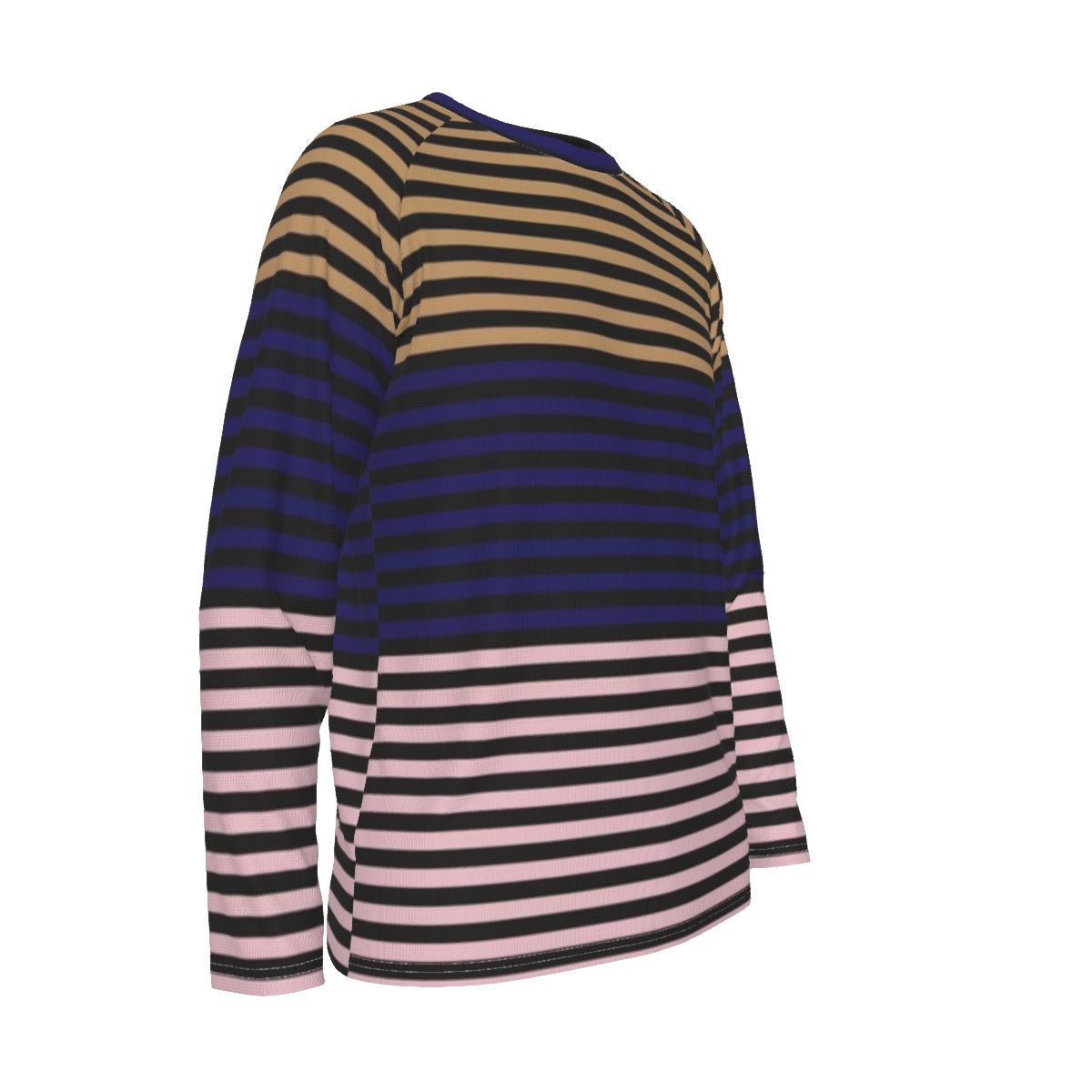 Multicolor Striped Long Sleeve Shirt – Elegant Retro Gradient Design