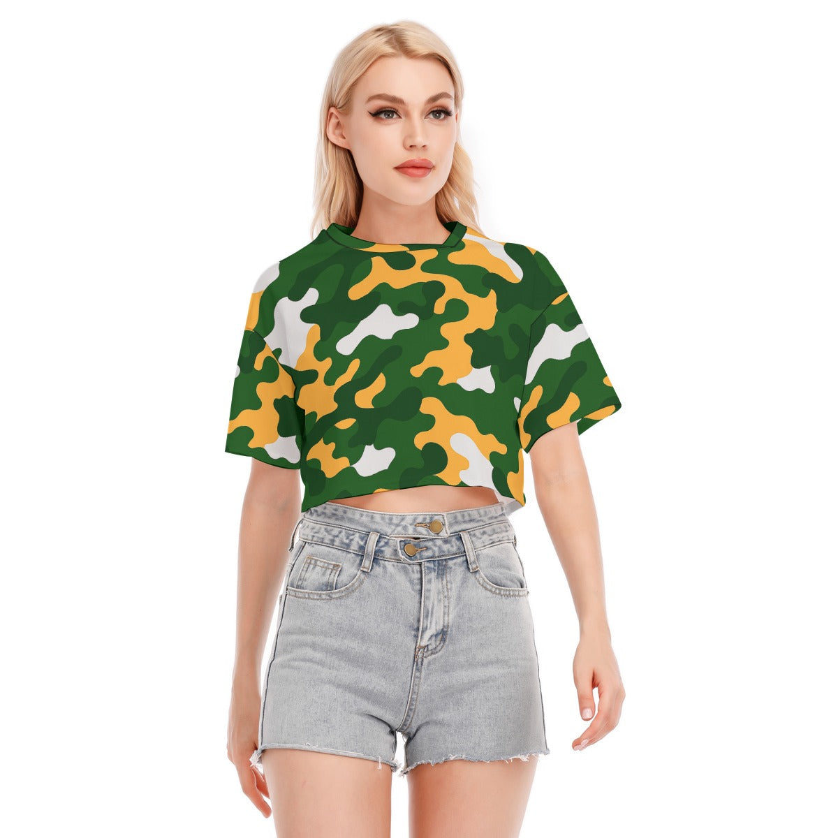 Green Bay Football Game Day All-Over Print Women's Cropped T-shirt | 190GSM Cotton